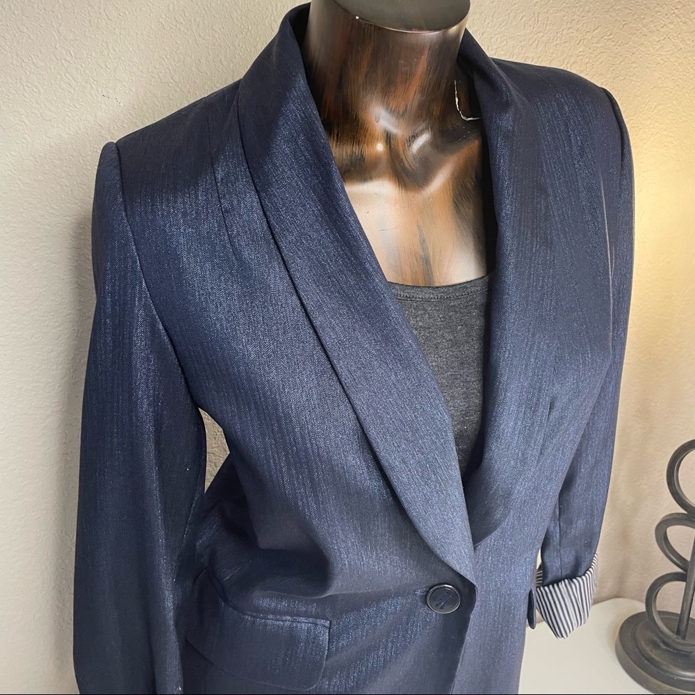 Ellen Tracy blue sparkle blazer. Size XS - Picture 3 of 12